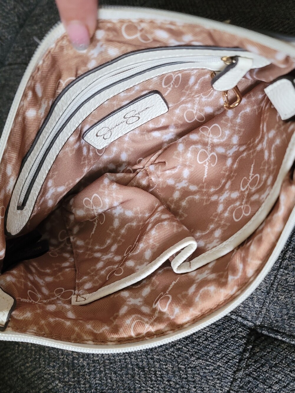 Jessica Simpson White Floral Applique Two Way Crossbody - Picture 8 of 13